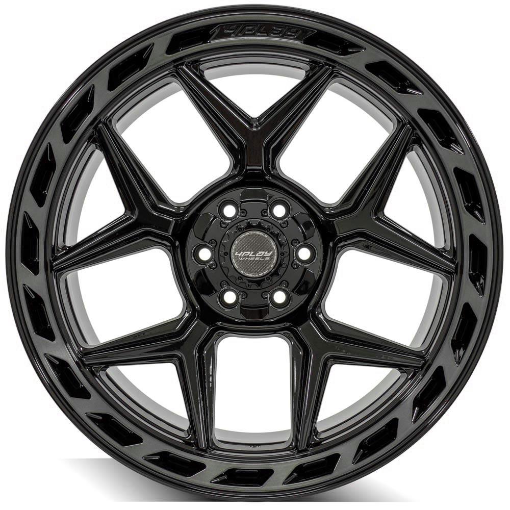 4Play Gen3 4P55 Gloss Black w/ Brushed Face &amp; Tinted Clear 22x12.0 -44 6x139.7|6x135mm 106.1mm - Wheelwiz