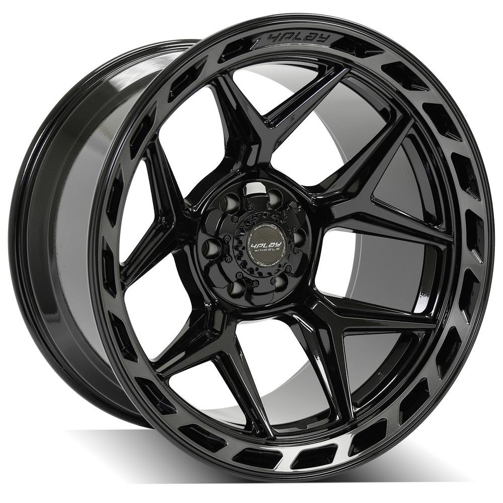 4Play Gen3 4P55 Gloss Black w/ Brushed Face &amp; Tinted Clear 22x12.0 -44 6x139.7|6x135mm 106.1mm - Wheelwiz