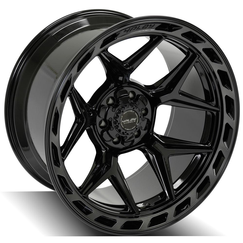 4Play Gen3 4P55 Gloss Black w/ Brushed Face &amp; Tinted Clear 22x12.0 -44 6x139.7|6x135mm 106.1mm - Wheelwiz