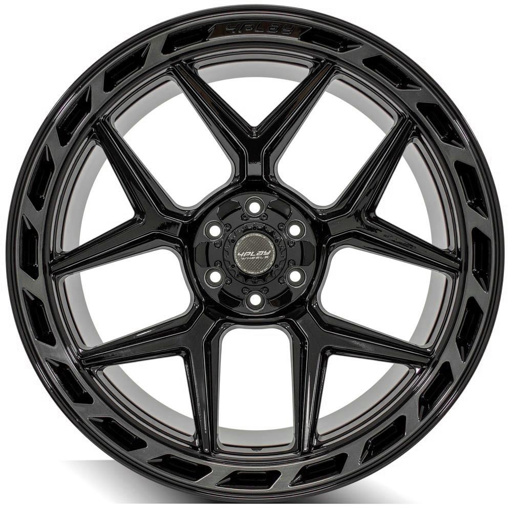 4Play Gen3 4P55 Gloss Black w/ Brushed Face &amp; Tinted Clear 24x12.0 -44 6x139.7|6x135mm 106.1mm - Wheelwiz