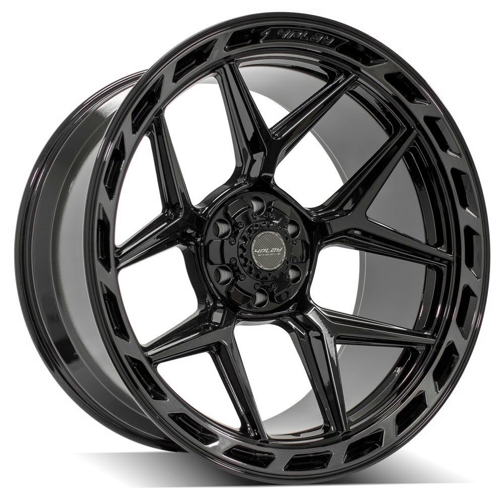 4Play Gen3 4P55 Gloss Black w/ Brushed Face &amp; Tinted Clear 24x12.0 -44 6x139.7|6x135mm 106.1mm - Wheelwiz