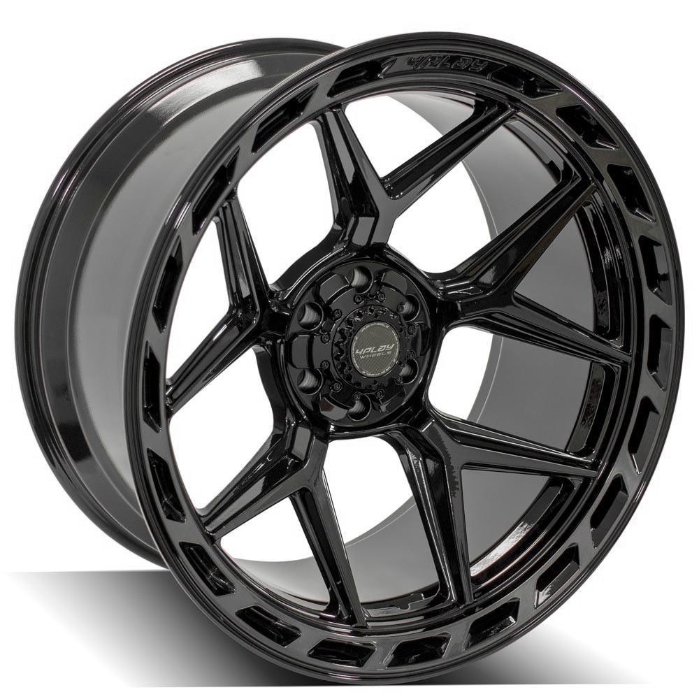 4Play Gen3 4P55 Gloss Black w/ Brushed Face &amp; Tinted Clear 24x12.0 -44 6x139.7|6x135mm 106.1mm - Wheelwiz
