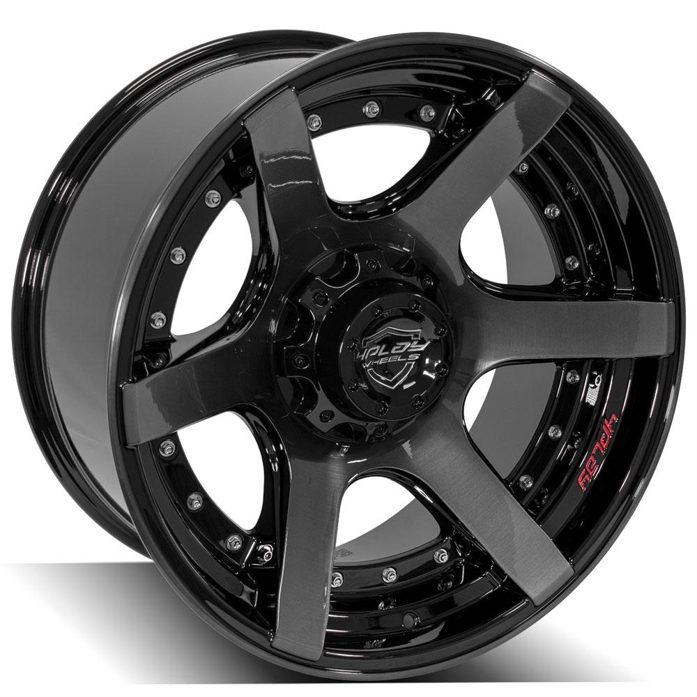 4Play Gen2 4P60 Gloss Black w/ Brushed Face &amp; Tinted Clear 20x10.0 -24 5x127|5x139.7mm 87.1mm