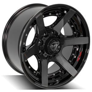 4Play Gen2 4P60 Gloss Black w/ Brushed Face & Tinted Clear 20x10.0 -24 8x180mm 124.1mm