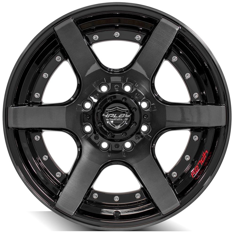 4Play Gen2 4P60 Gloss Black w/ Brushed Face &amp; Tinted Clear 20x10.0 -24 8x165.1mm 124.9mm
