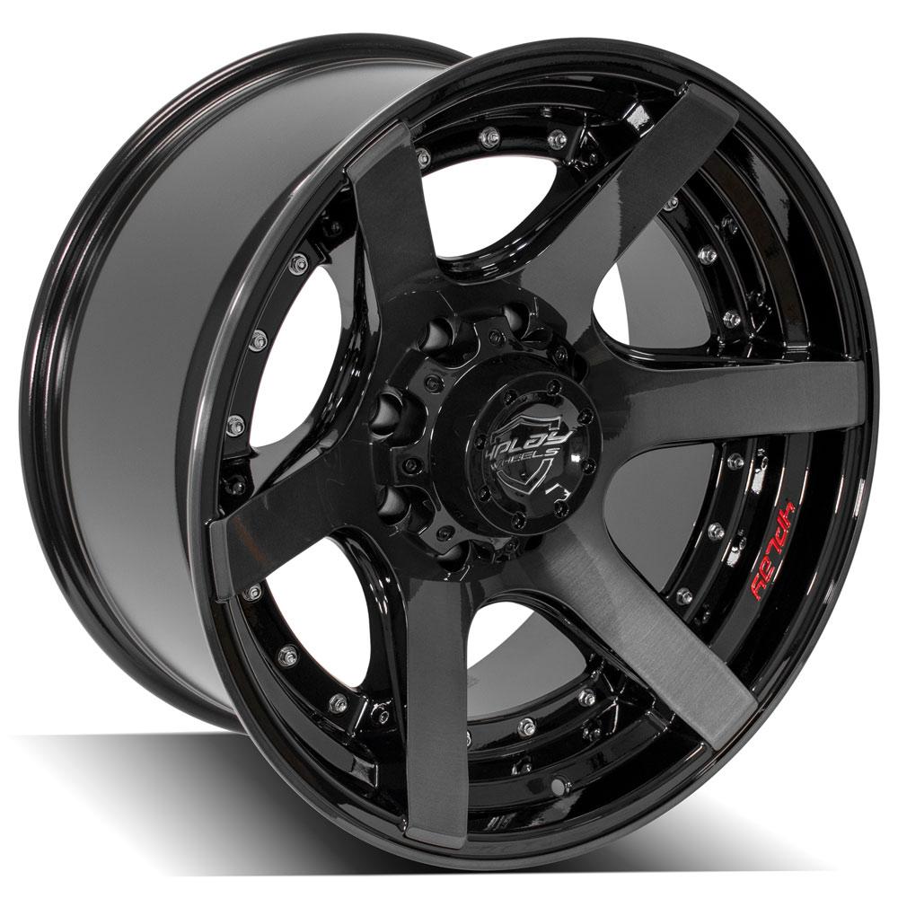 4Play Gen2 4P60 Gloss Black w/ Brushed Face &amp; Tinted Clear 20x10.0 -24 8x165.1mm 124.9mm