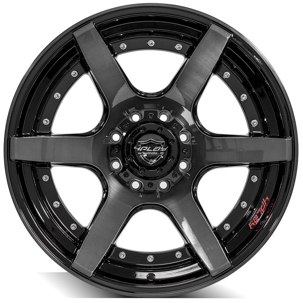 4Play Gen2 4P60 Gloss Black w/ Brushed Face & Tinted Clear 22x10.0 -24 8x165.1mm 124.9mm