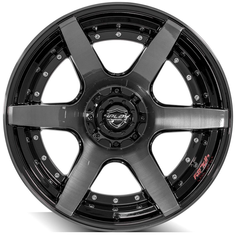 4Play Gen2 4P60 Gloss Black w/ Brushed Face & Tinted Clear 22x12.0 -44 5x127;5x139.7mm 87.1mm