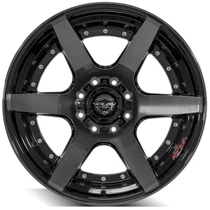 4Play Gen2 4P60 Gloss Black w/ Brushed Face & Tinted Clear 22x12.0 -44 8x180mm 124.1mm