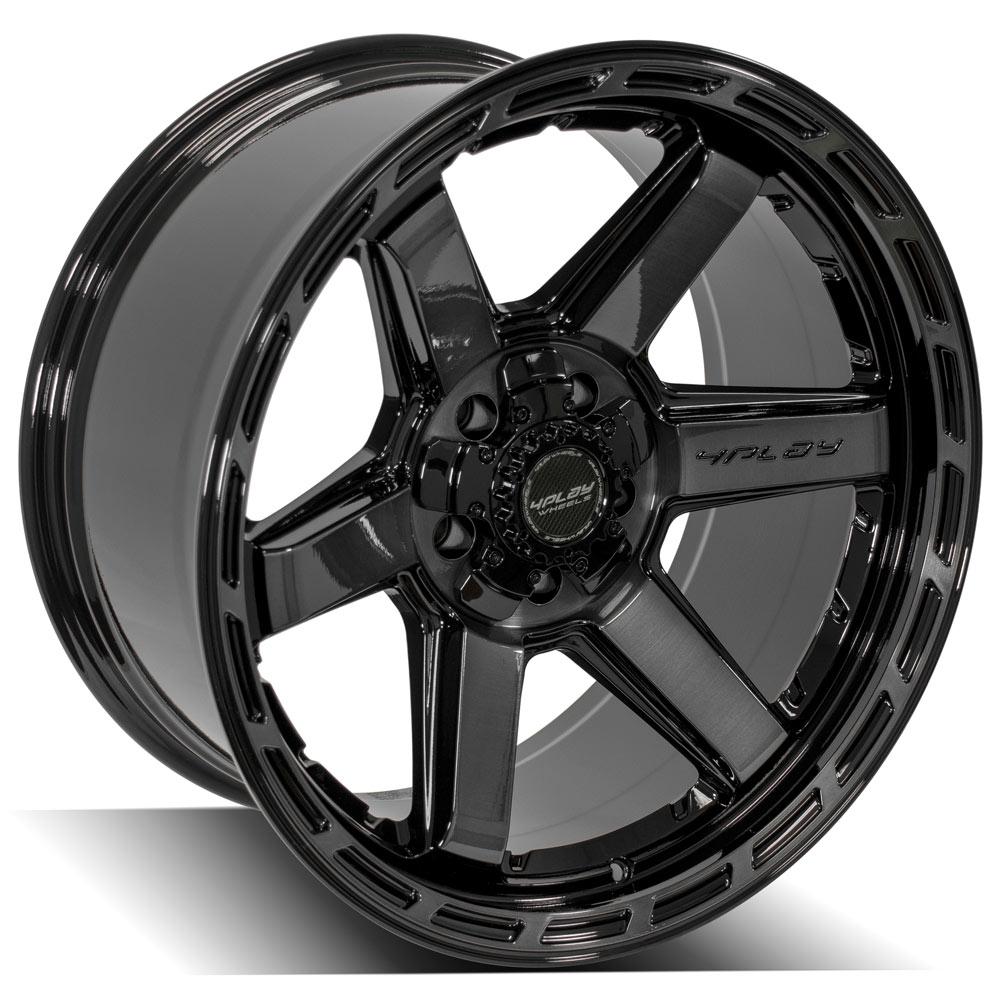 4Play Gen3 4P63 Gloss Black w/ Brushed Face &amp; Tinted Clear 20x10.0 -18 5x127|5x139.7mm 87.1mm - Wheelwiz
