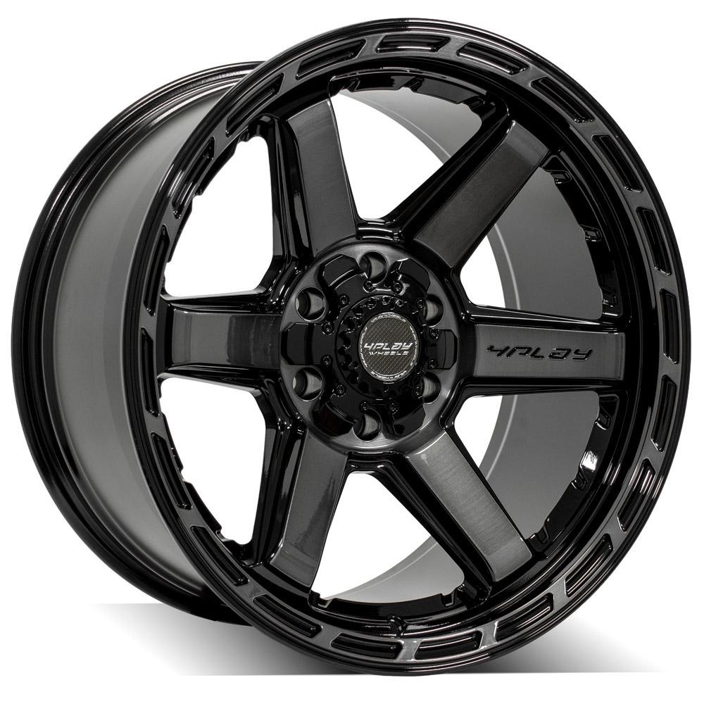 4Play Gen3 4P63 Gloss Black w/ Brushed Face &amp; Tinted Clear 20x10.0 -18 6x139.7|6x135mm 106.1mm - Wheelwiz