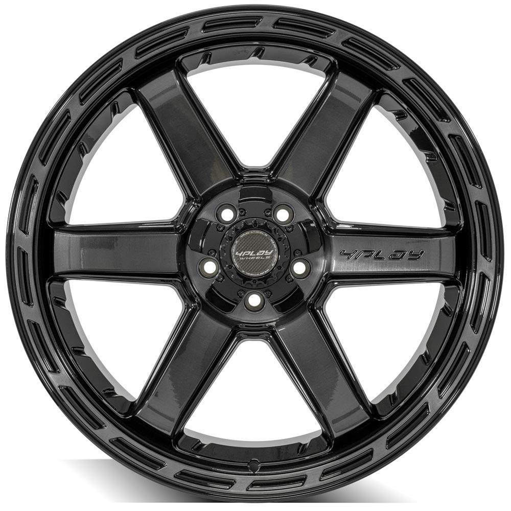 4Play Gen3 4P63 Gloss Black w/ Brushed Face &amp; Tinted Clear 22x10.0 -18 5x127|5x139.7mm 87.1mm - Wheelwiz