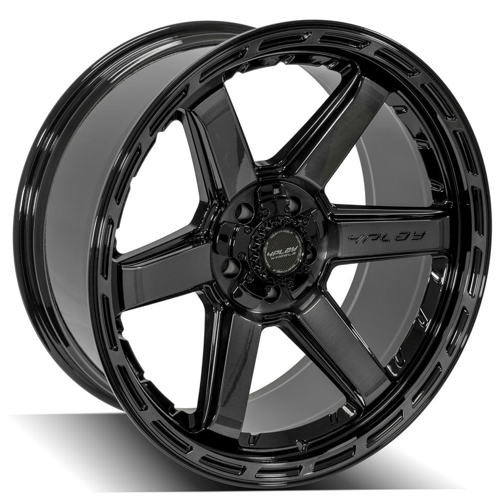 4Play Gen3 4P63 Gloss Black w/ Brushed Face &amp; Tinted Clear 22x10.0 -18 5x127|5x139.7mm 87.1mm - Wheelwiz