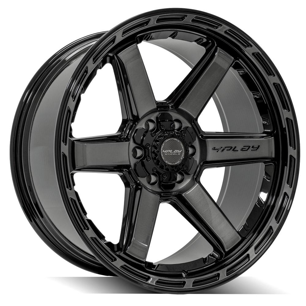 4Play Gen3 4P63 Gloss Black w/ Brushed Face &amp; Tinted Clear 22x10.0 -18 6x139.7|6x135mm 106.1mm - Wheelwiz
