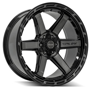 4Play Gen3 4P63 Gloss Black w/ Brushed Face & Tinted Clear 22x10.0 -18 6x139.7|6x135mm 106.1mm