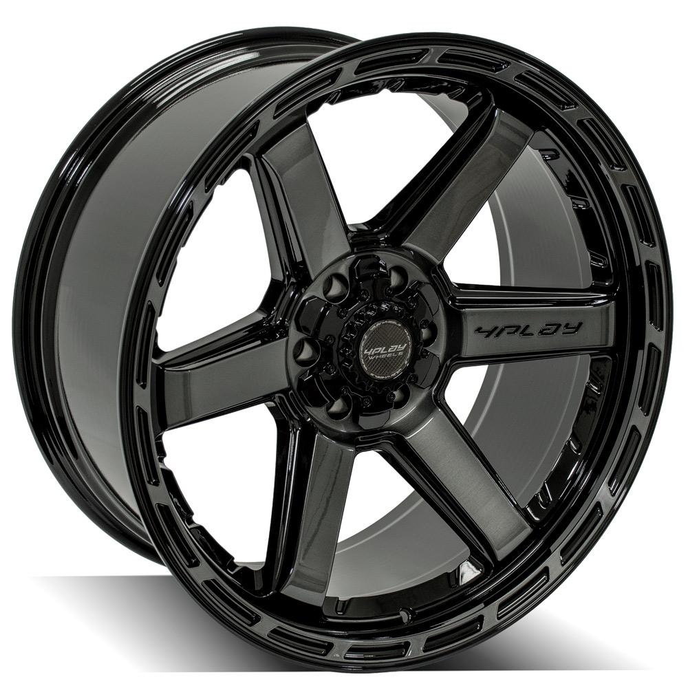 4Play Gen3 4P63 Gloss Black w/ Brushed Face &amp; Tinted Clear 22x10.0 -18 6x139.7|6x135mm 106.1mm - Wheelwiz