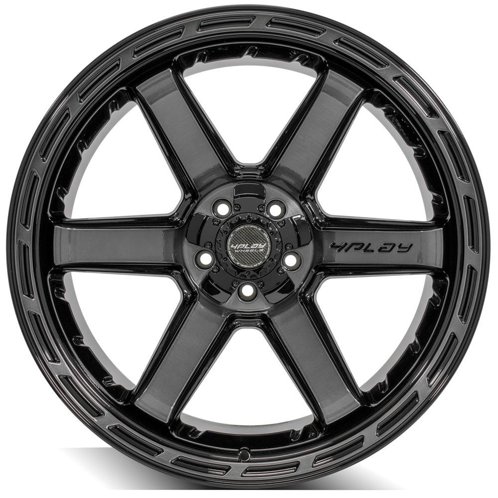 4Play Gen3 4P63 Gloss Black w/ Brushed Face & Tinted Clear 22x12.0 -44 5x127|5x139.7mm 87.1mm - Wheelwiz