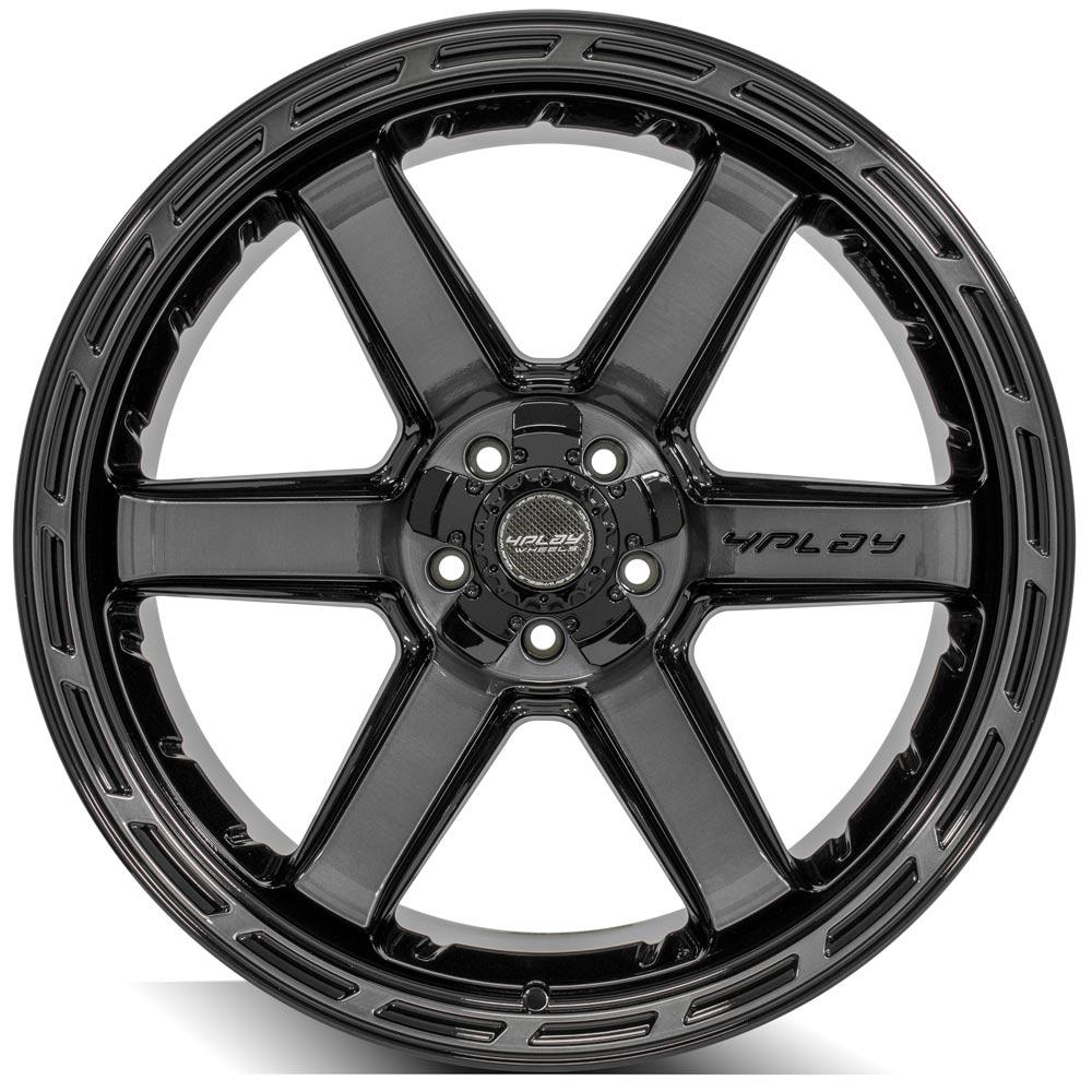 4Play Gen3 4P63 Gloss Black w/ Brushed Face & Tinted Clear 22x12.0 -44 5x127;5x139.7mm 87.1mm