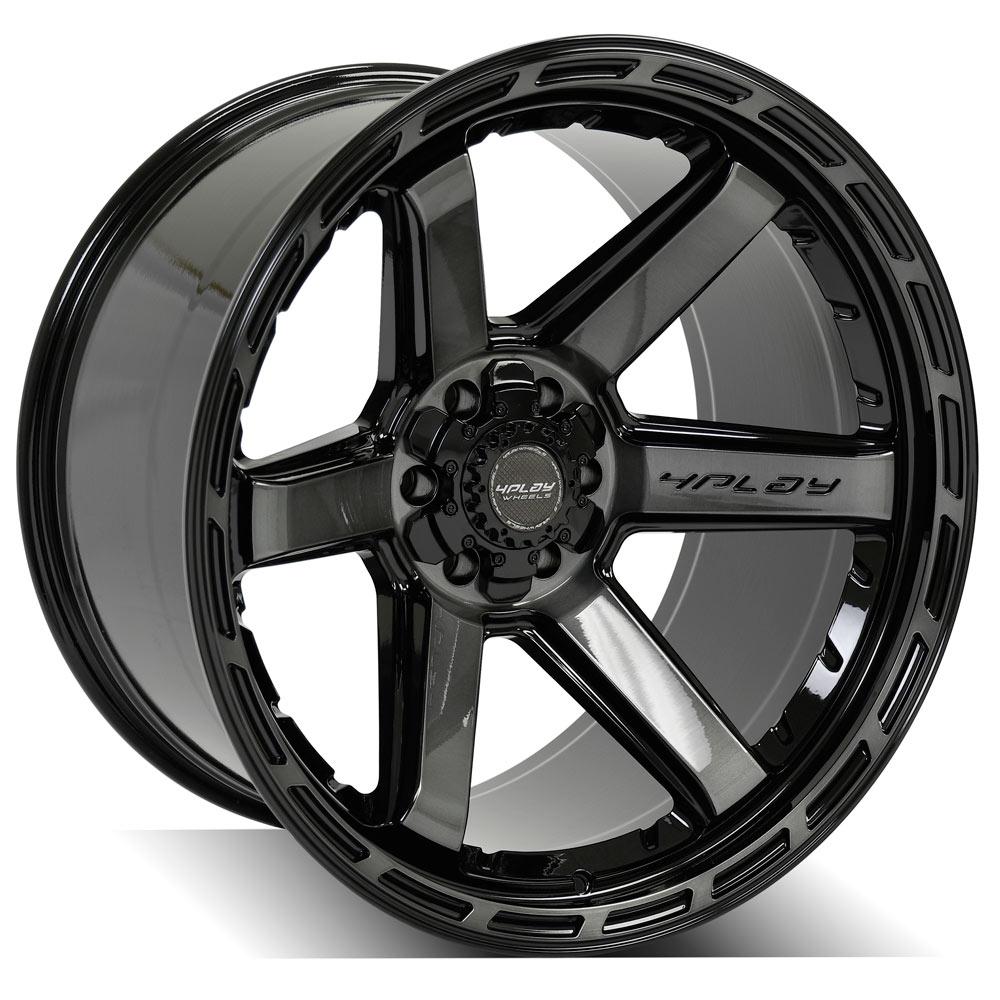 4Play Gen3 4P63 Gloss Black w/ Brushed Face &amp; Tinted Clear 22x12.0 -44 6x139.7|6x135mm 106.1mm - Wheelwiz