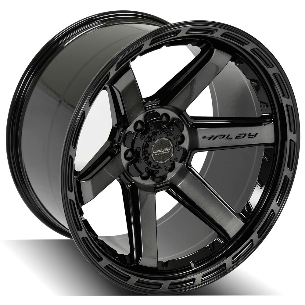 4Play Gen3 4P63 Gloss Black w/ Brushed Face &amp; Tinted Clear 22x12.0 -44 6x139.7|6x135mm 106.1mm - Wheelwiz