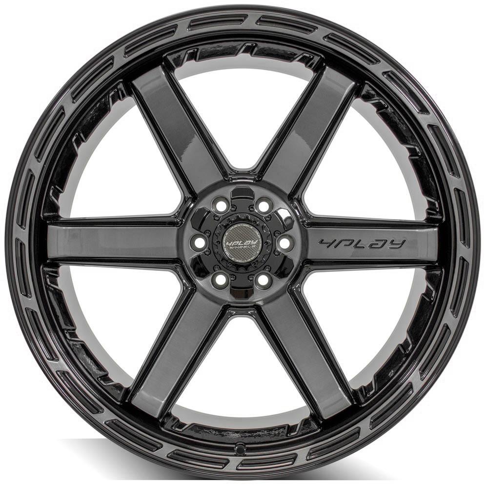 4Play Gen3 4P63 Gloss Black w/ Brushed Face &amp; Tinted Clear 24x12.0 -44 6x139.7|6x135mm 106.1mm - Wheelwiz