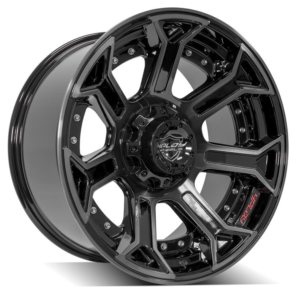 4Play Gen2 4P70 Gloss Black w/ Brushed Face &amp; Tinted Clear 20x10.0 -24 5x127|5x139.7mm 87.1mm
