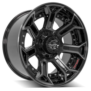 4Play Gen2 4P70 Gloss Black w/ Brushed Face & Tinted Clear 20x10.0 -24 5x127;5x139.7mm 87.1mm