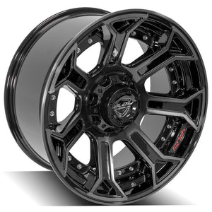 4Play Gen2 4P70 Gloss Black w/ Brushed Face & Tinted Clear 20x10.0 -24 5x127;5x139.7mm 87.1mm