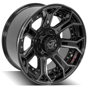 4Play Gen2 4P70 Gloss Black w/ Brushed Face & Tinted Clear 20x10.0 -24 5x127|5x139.7mm 87.1mm