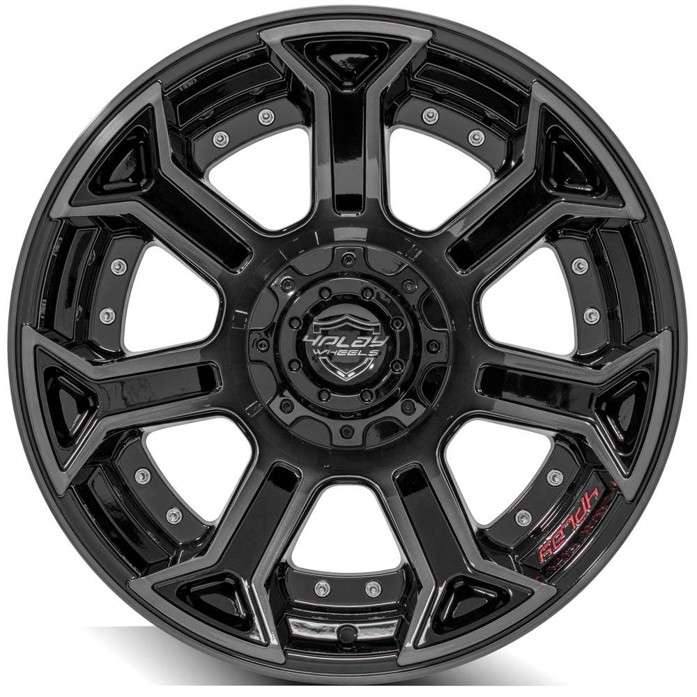 4Play Gen2 4P70 Gloss Black w/ Brushed Face &amp; Tinted Clear 20x10.0 -18 6x139.7|6x135mm 106.1mm