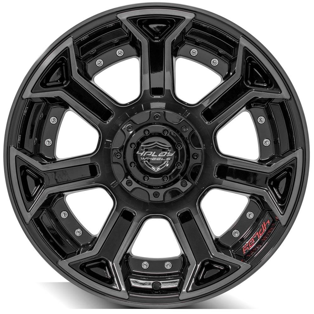4Play Gen2 4P70 Gloss Black w/ Brushed Face & Tinted Clear 20x10.0 -18 6x139.7;6x135mm 106.1mm