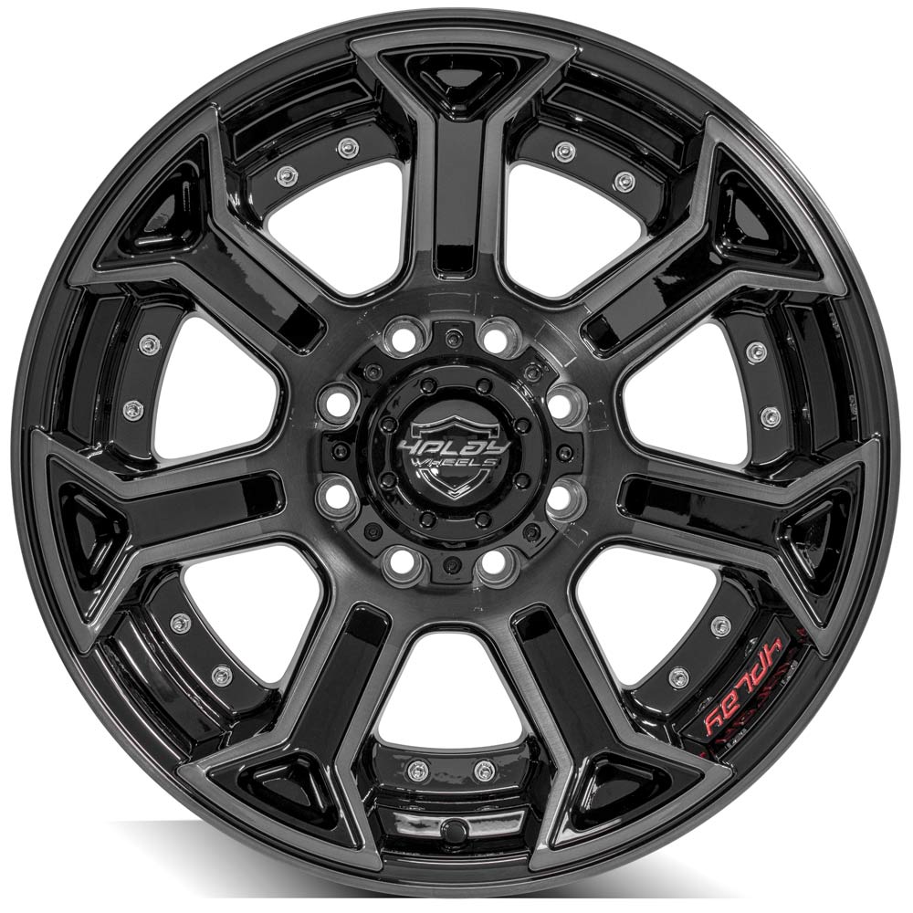 4Play Gen2 4P70 Gloss Black w/ Brushed Face & Tinted Clear 20x10.0 -24 8x170mm 124.9mm