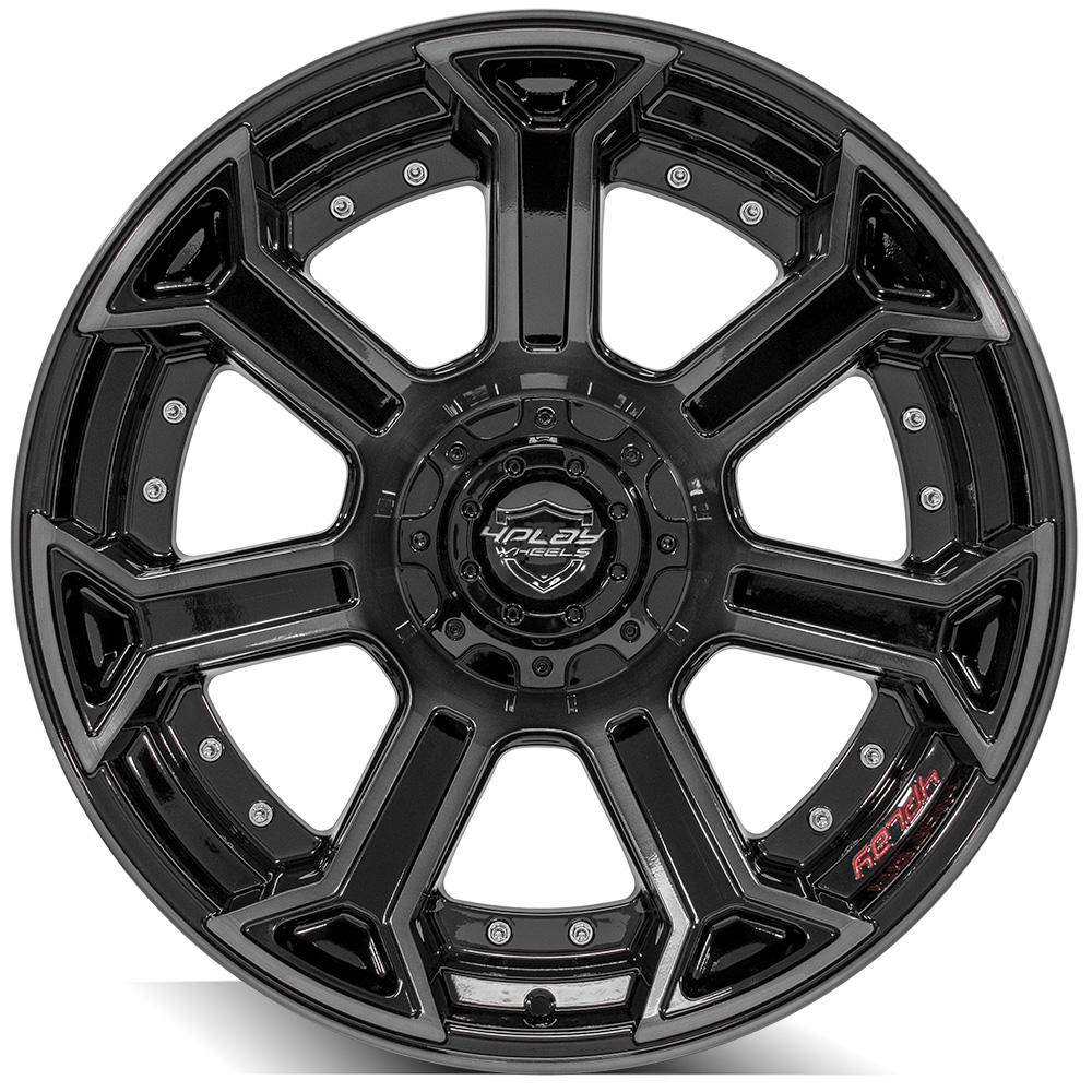 4Play Gen2 4P70 Gloss Black w/ Brushed Face & Tinted Clear 22x10.0 -24 5x127;5x139.7mm 87.1mm