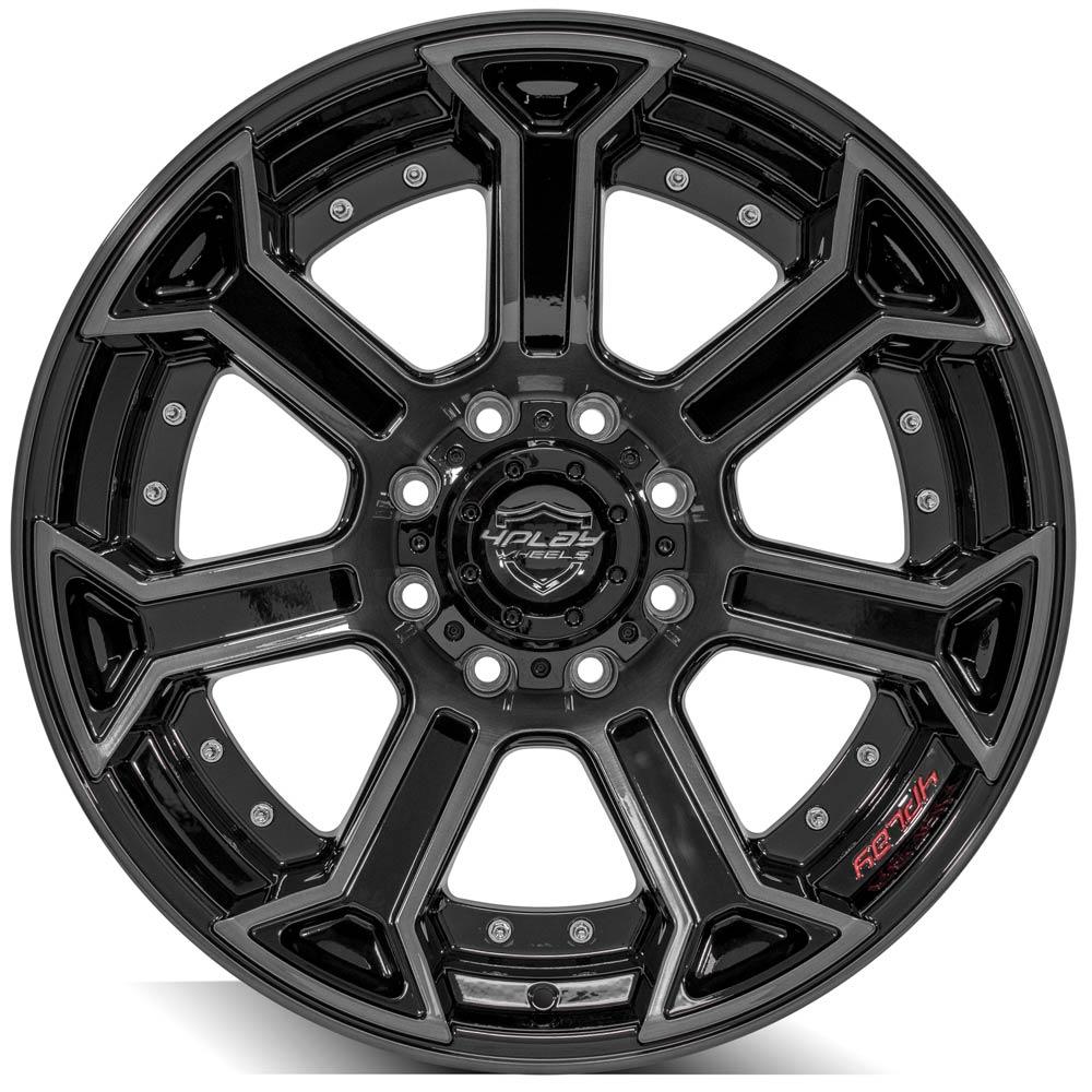 4Play Gen2 4P70 Gloss Black w/ Brushed Face & Tinted Clear 22x10.0 -24 8x170mm 124.9mm