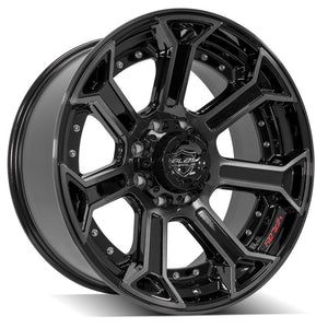 4Play Gen2 4P70 Gloss Black w/ Brushed Face & Tinted Clear 22x10.0 -24 8x180mm 124.1mm