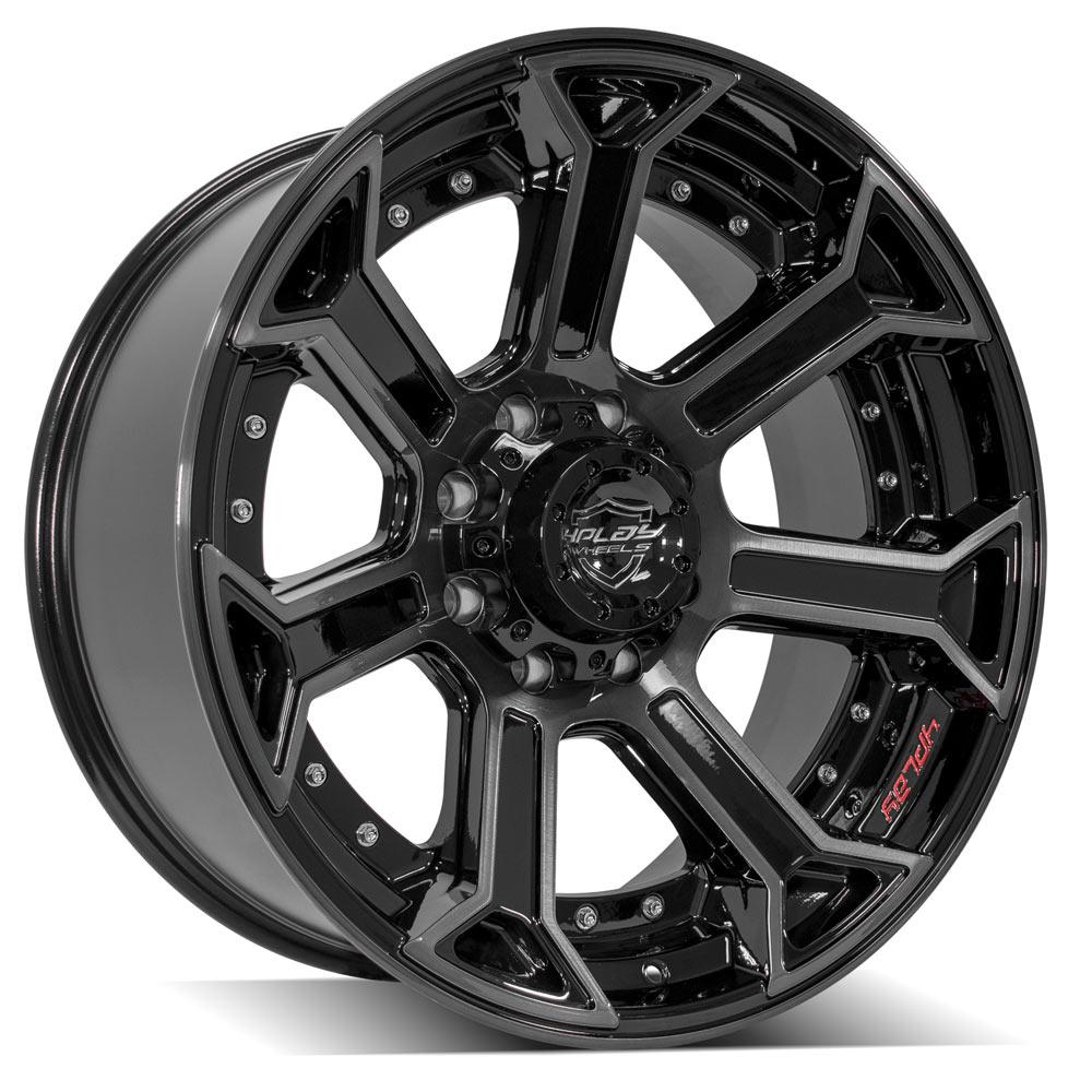4Play Gen2 4P70 Gloss Black w/ Brushed Face &amp; Tinted Clear 22x10.0 -24 8x165.1mm 124.9mm