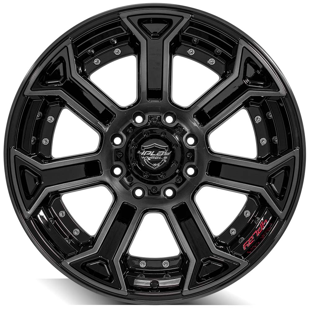 4Play Gen2 4P70 Gloss Black w/ Brushed Face & Tinted Clear 22x12.0 -44 8x170mm 124.9mm