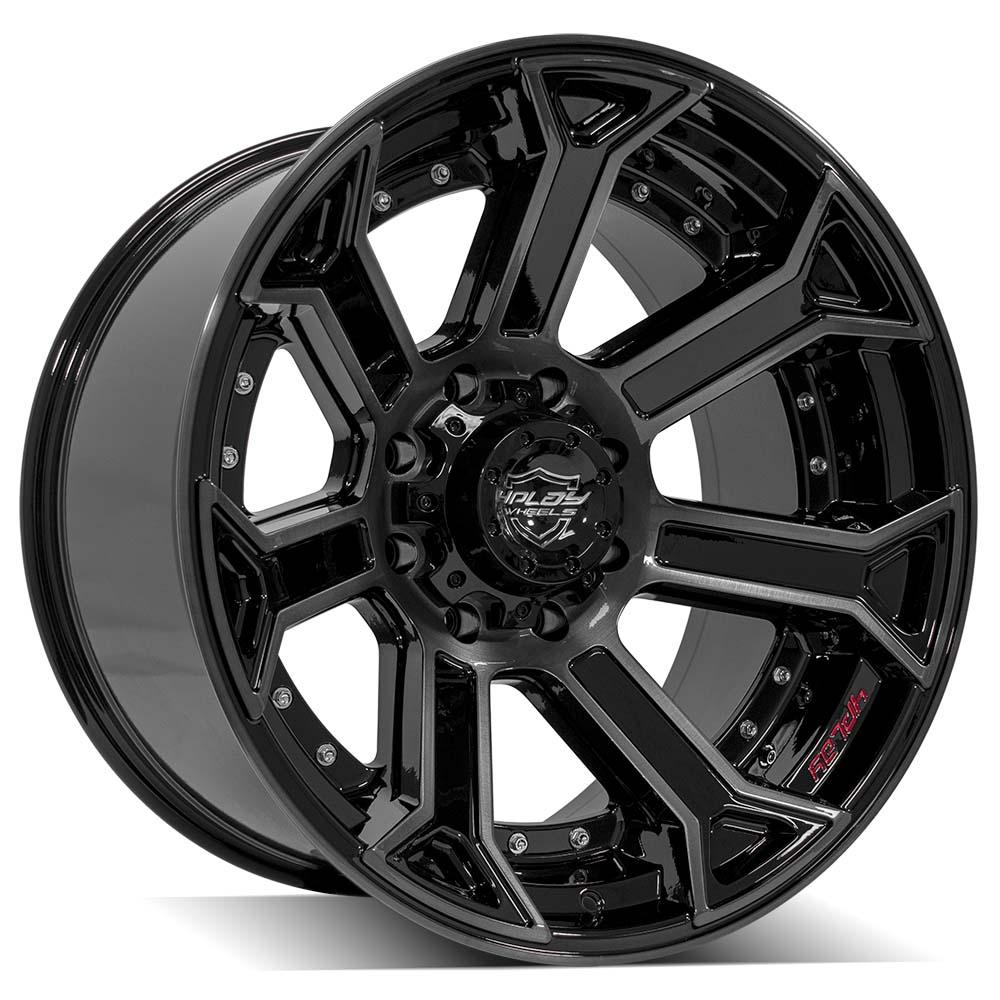 4Play Gen2 4P70 Gloss Black w/ Brushed Face &amp; Tinted Clear 22x12.0 -44 8x180mm 124.1mm