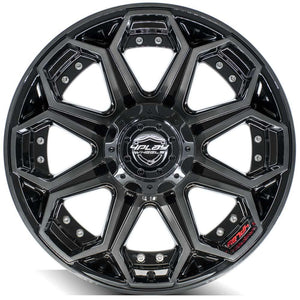 4Play Gen2 4P80R Gloss Black w/ Brushed Face & Tinted Clear 20x9.0 0 5x127|5x139.7mm 87.1mm