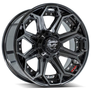 4Play Gen2 4P80R Gloss Black w/ Brushed Face & Tinted Clear 20x9.0 0 5x127|5x139.7mm 87.1mm