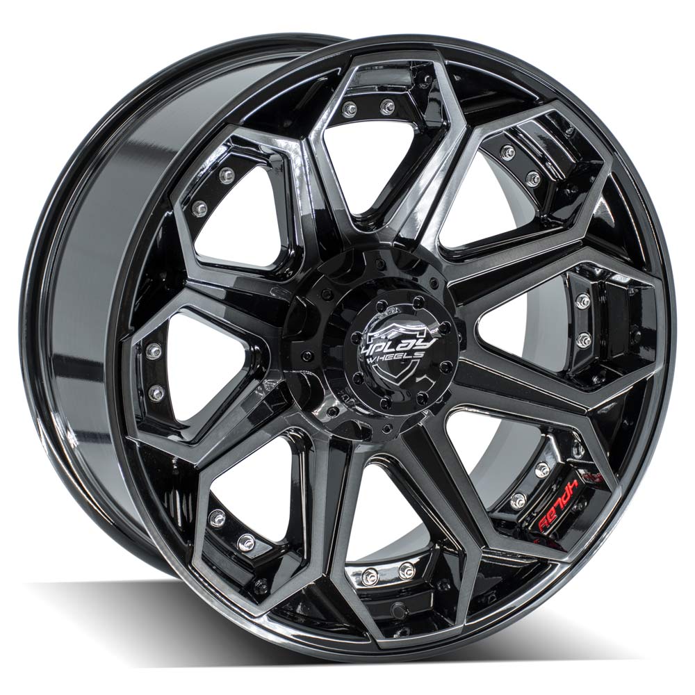 4Play Gen2 4P80R Gloss Black w/ Brushed Face &amp; Tinted Clear 20x9.0 0 5x127|5x139.7mm 87.1mm