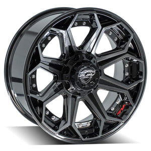 4Play Gen2 4P80R Gloss Black w/ Brushed Face & Tinted Clear 20x9.0 0 5x127|5x139.7mm 87.1mm