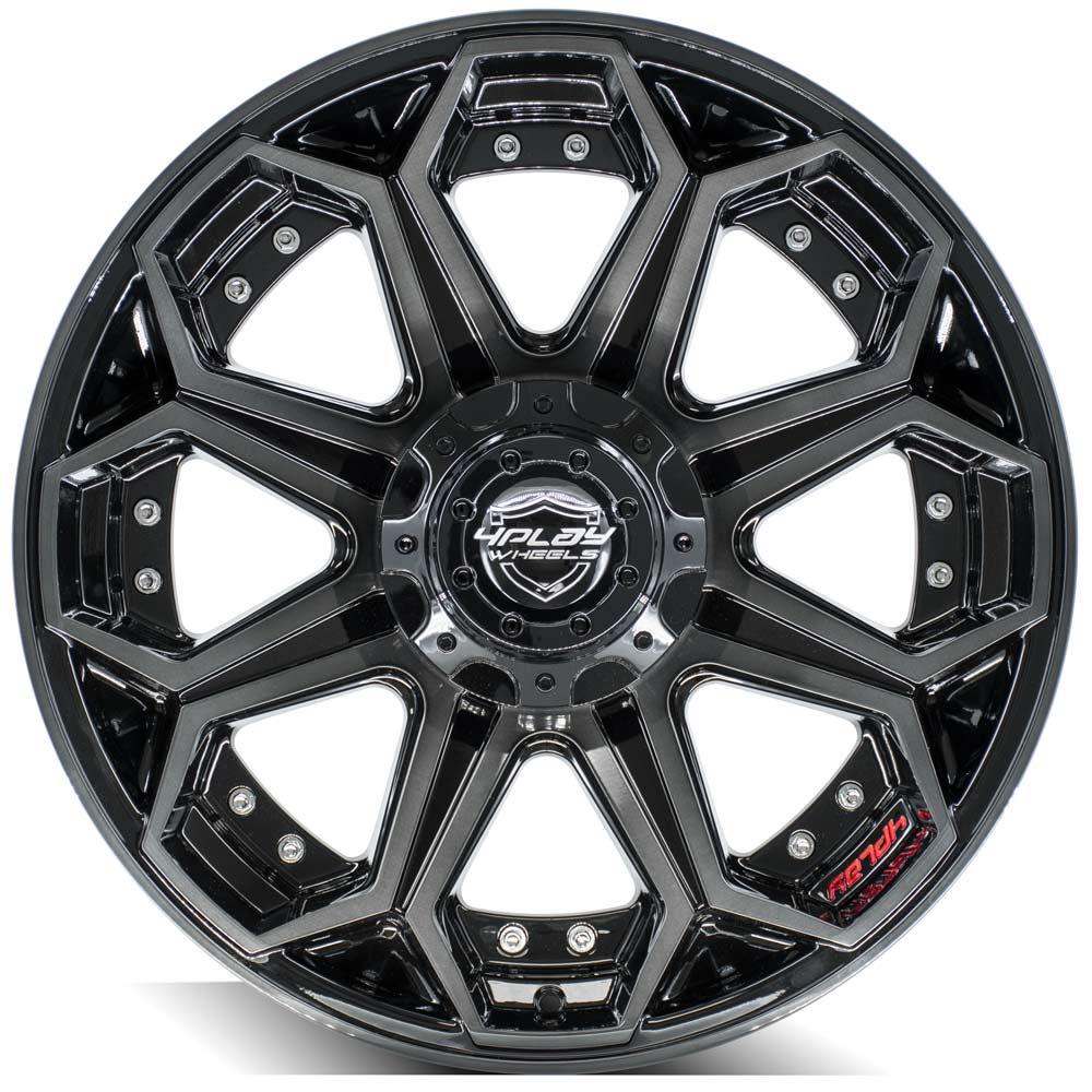 4Play Gen2 4P80R Gloss Black w/ Brushed Face &amp; Tinted Clear 20x9.0 0 6x139.7|6x135mm 106.1mm