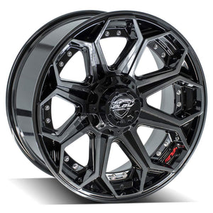 4Play Gen2 4P80R Gloss Black w/ Brushed Face & Tinted Clear 20x9.0 0 6x139.7|6x135mm 106.1mm