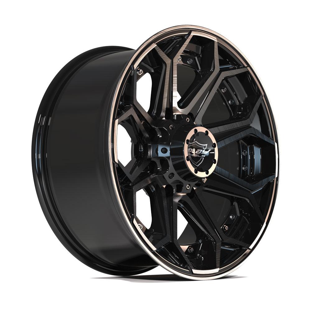4Play Gen2 4P80R Gloss Black w/ Brushed Face &amp; Tinted Clear 20x9.0 0 8x170mm 124.9mm