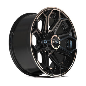 4Play Gen2 4P80R Gloss Black w/ Brushed Face & Tinted Clear 20x9.0 0 8x180mm 124.9mm