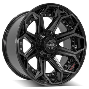 4Play Gen2 4P80R Gloss Black w/ Brushed Face & Tinted Clear 20x10.0 -24 5x127|5x139.7mm 87.1mm