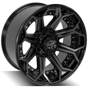 4Play Gen2 4P80R Gloss Black w/ Brushed Face & Tinted Clear 20x10.0 -24 5x127|5x139.7mm 87.1mm