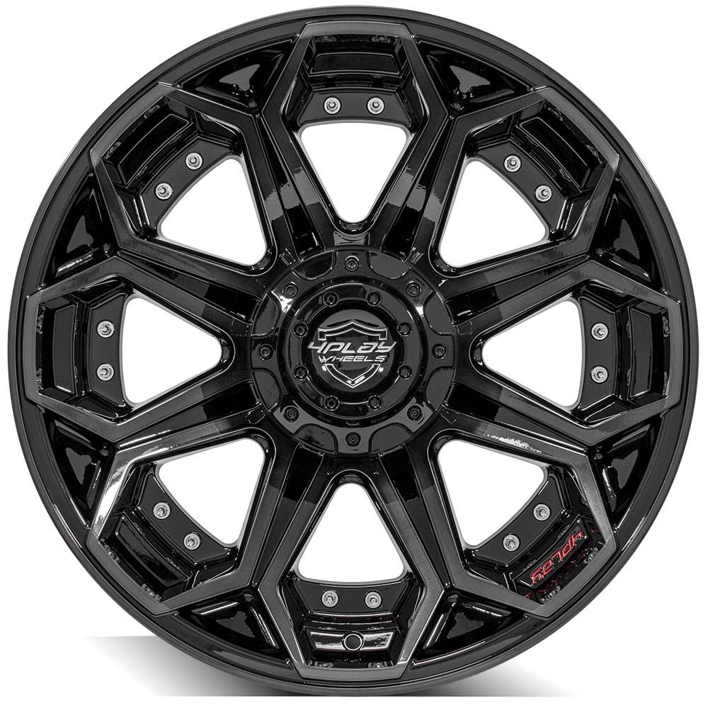4Play Gen2 4P80R Gloss Black w/ Brushed Face & Tinted Clear 20x10.0 -18 6x139.7;6x135mm 106.1mm