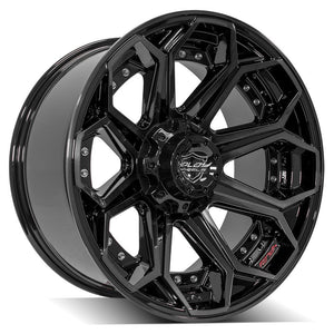 4Play Gen2 4P80R Gloss Black w/ Brushed Face & Tinted Clear 20x10.0 -18 6x139.7;6x135mm 106.1mm